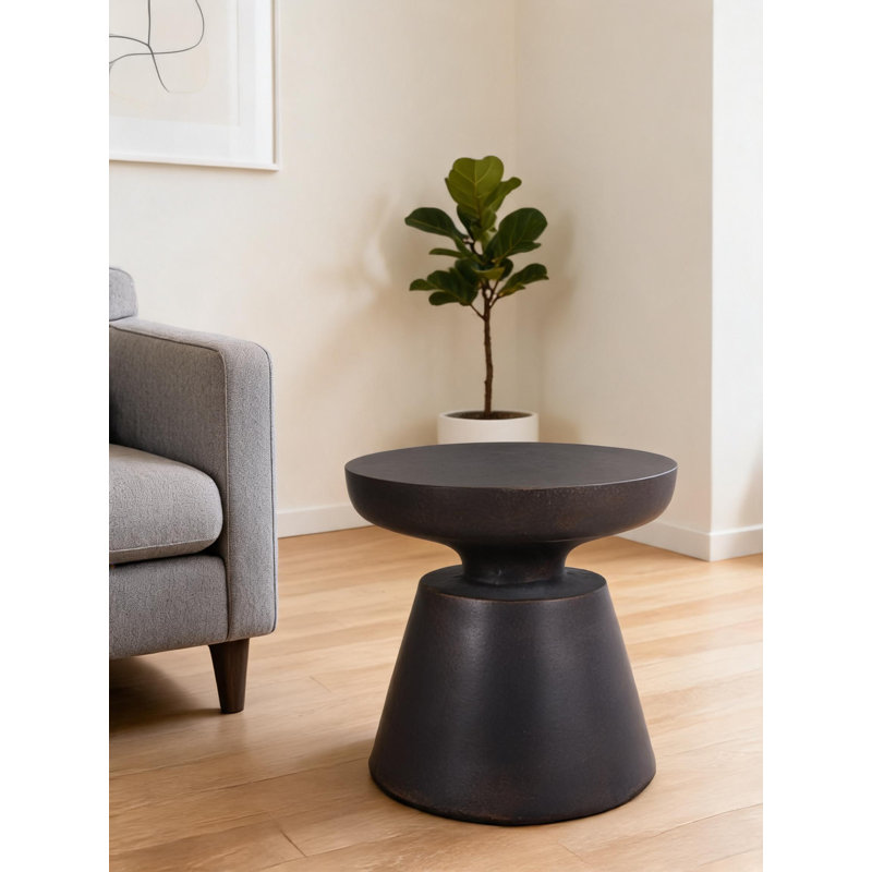 Table d'appoint d'extérieur en béton léger, table d'appoint pour terrasse