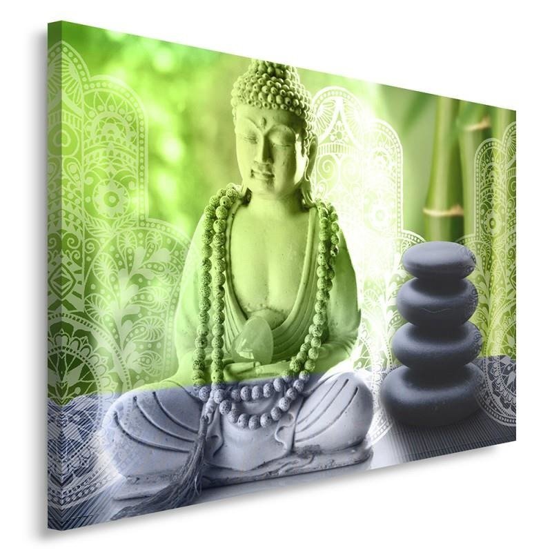 Leinwandbild Buddha und Steine