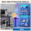 6-Tier Display Cabinet with Glass Doors, Metal Curio Cabinet with 3 Color Lights-964653997