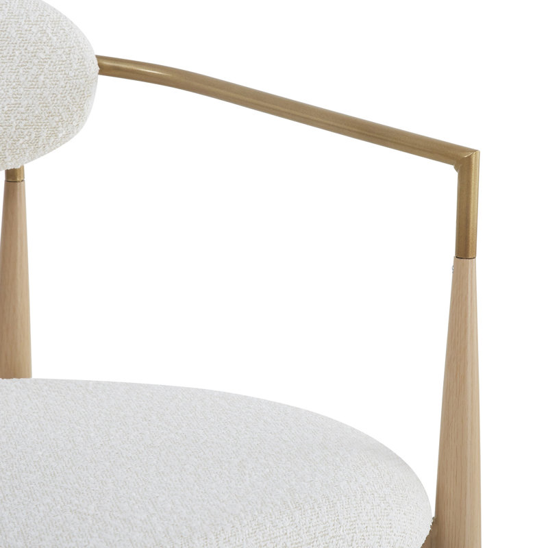 2 tabourets de comptoir beiges - Pieds en fer naturel avec îlot de cuisine de style simple avec poids de dossier de 265 lb et assise en tissu