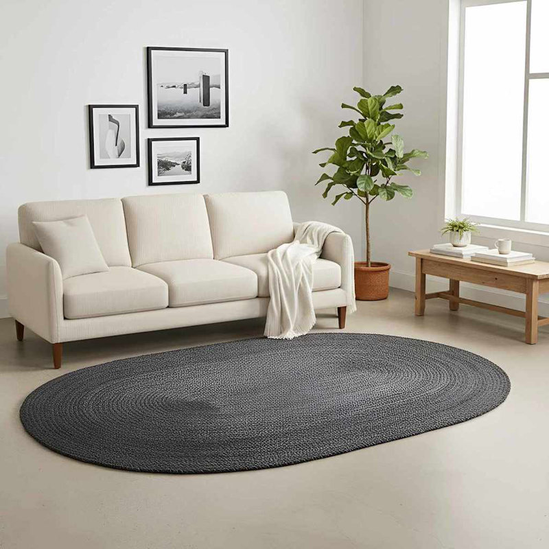 Oval Solid Colour Standard 300cm X 300cm Area Rug