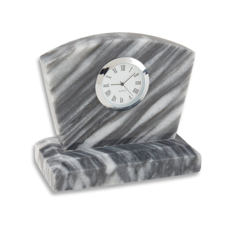 Horloge de table analogique à quartz, Gris / argent