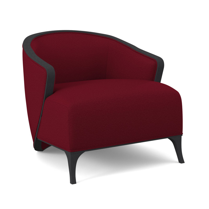 Fauteuil demi-tonneau Penegrine, Espresso, Rouge à lèvres Margaret