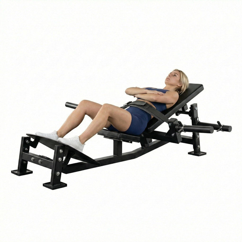 Machine réglable de poussée de la hanche avec pied de lit - banc de pont de glute chargé de 800 lb pour la gymnastique à la maison, les fessiers robustes