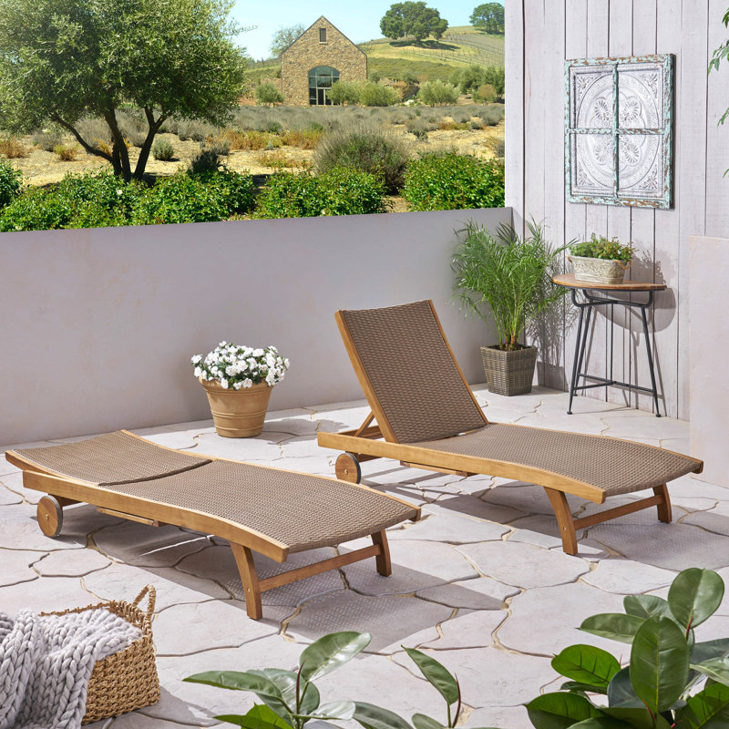 FAUTEUIL DE CHAISE BANZAI AVEC PLATEAU TIRANT [ENSEMBLE DE 2 PCS], Brun