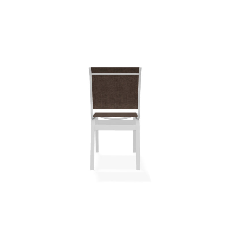 Chaise d'appoint de salle à manger Hiraku, Moka Sunbrella®, Blanc texturé