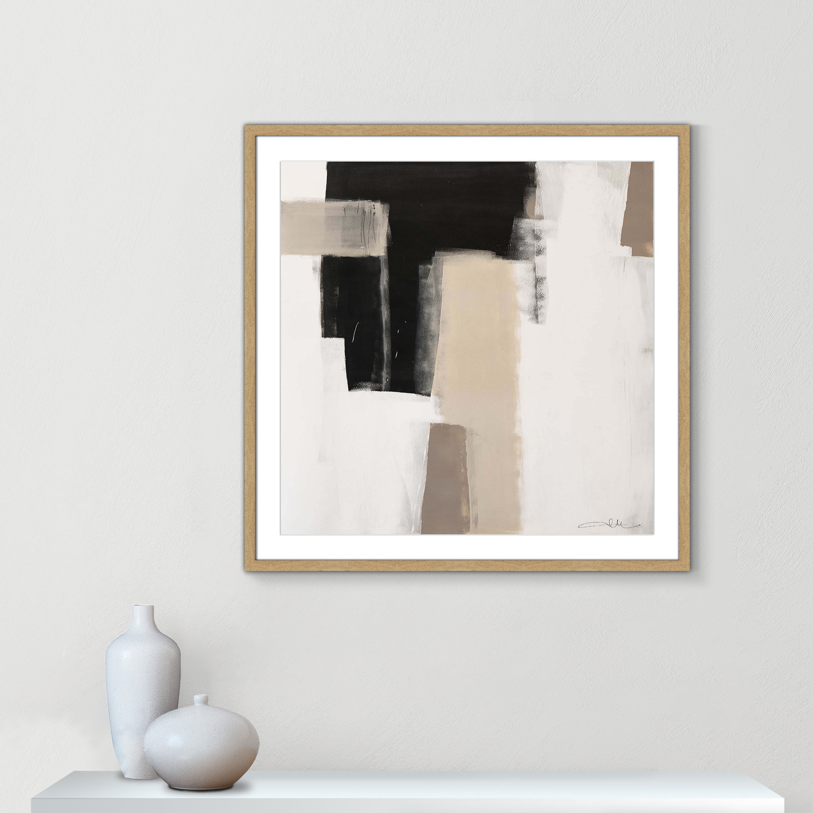 Earth Scapes I-A Print by Casa Fine Arts, 32" H x 32" W x 1.25" D, Natural Box Framed