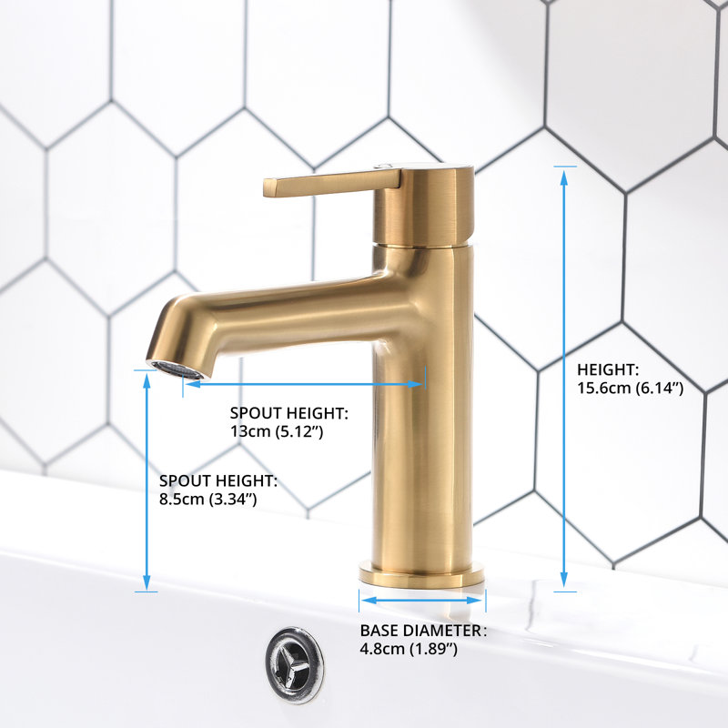 Single-Hole Single-handle Bathroom Faucet, Brushed Gold