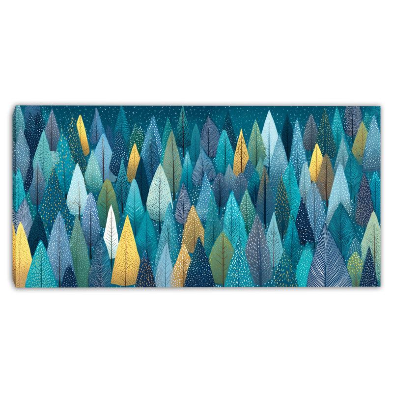 «Winter Forest Leaves», art mural sur toile tendue, H 20 po x l 40 po