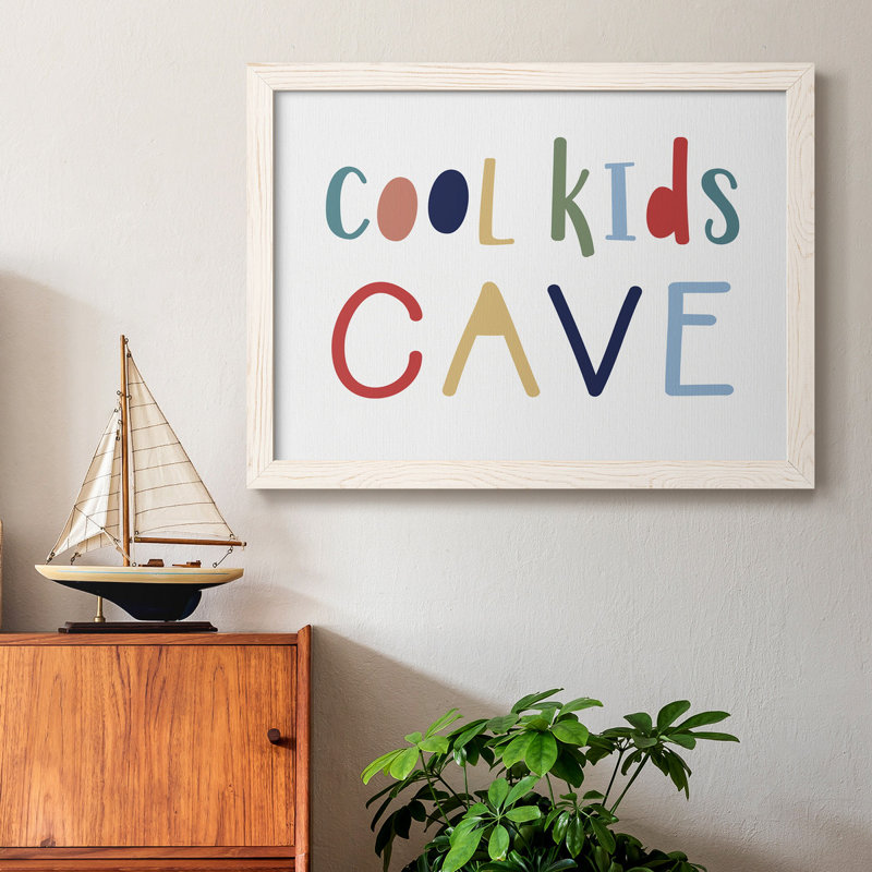 " Cool Kids Cave ", 17" H x 20" W x 1" D, White