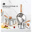 Casserole en acier inoxydable de 2 pintes avec couvercle et casserole en acier inoxydable résistant à la chaleur à trois plis avec couvercle Casserole en acier inoxydable de 2 pte