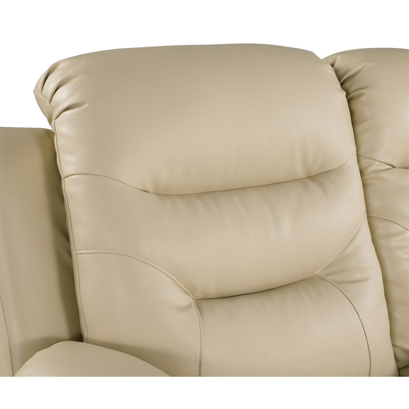 Causeuse inclinable en cuir Global, Beige