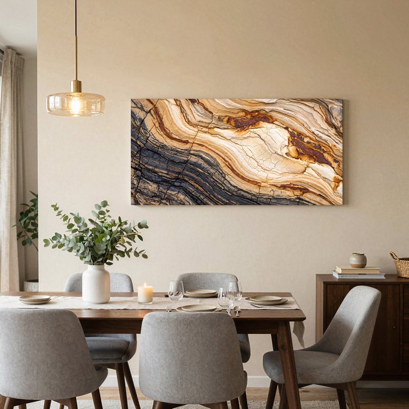 Art mural noir et beige, 40“W x 20”H