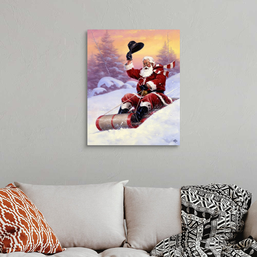 " Here Comes Santa " by Jack Sorenson Painting Print The Holiday Aisle® 