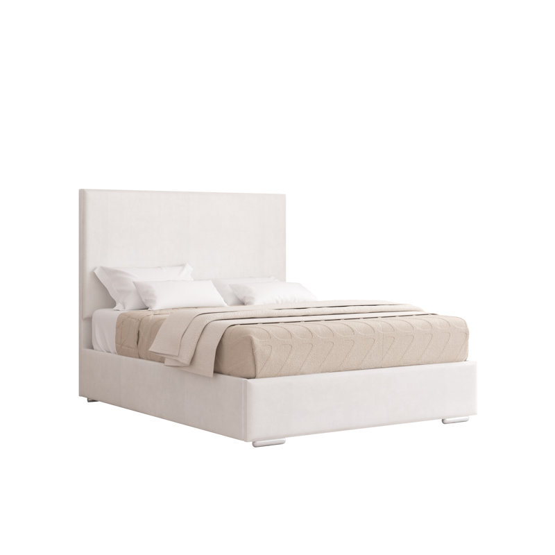 Shetye Upholstered Bed, White, Double (4'6)