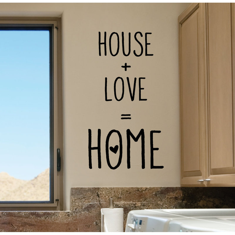Décalcomanie murale maison + amour