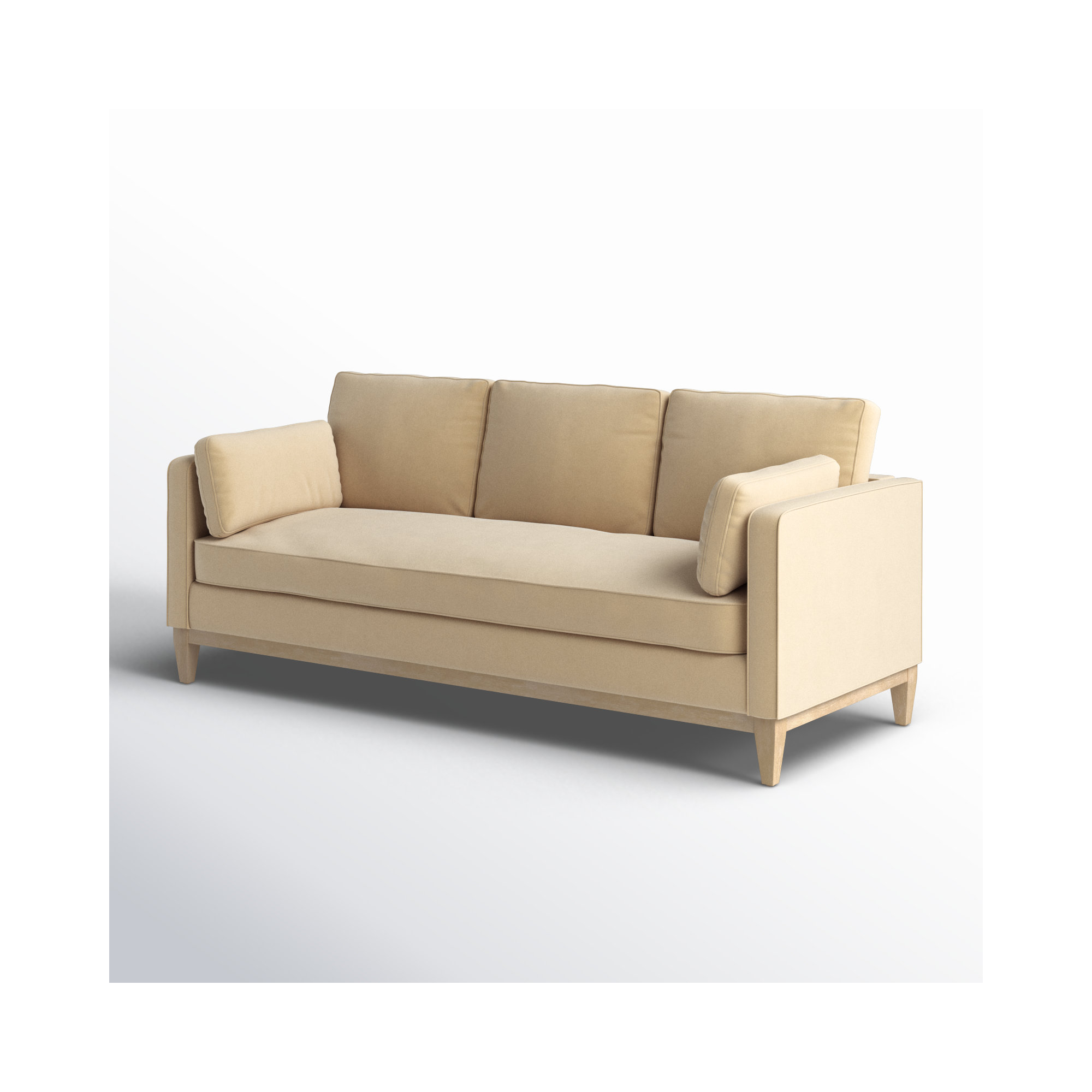 Pera 84'' Upholstered Sofa, Fawn Brown Velvet