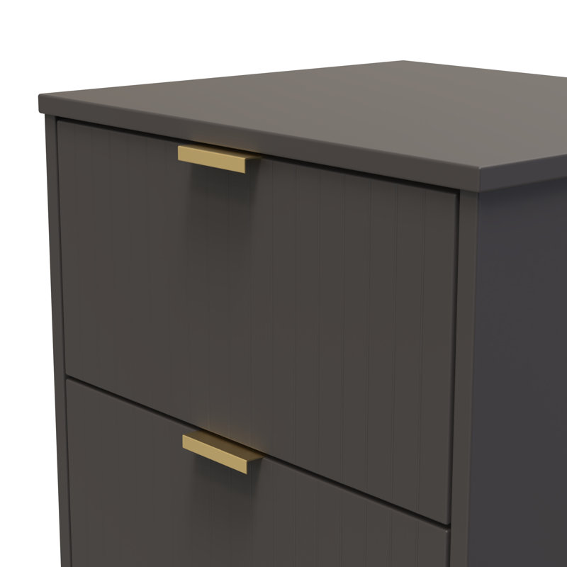 Barriner 45cm W Manufactured Wood Bedside Table, Graphite Black