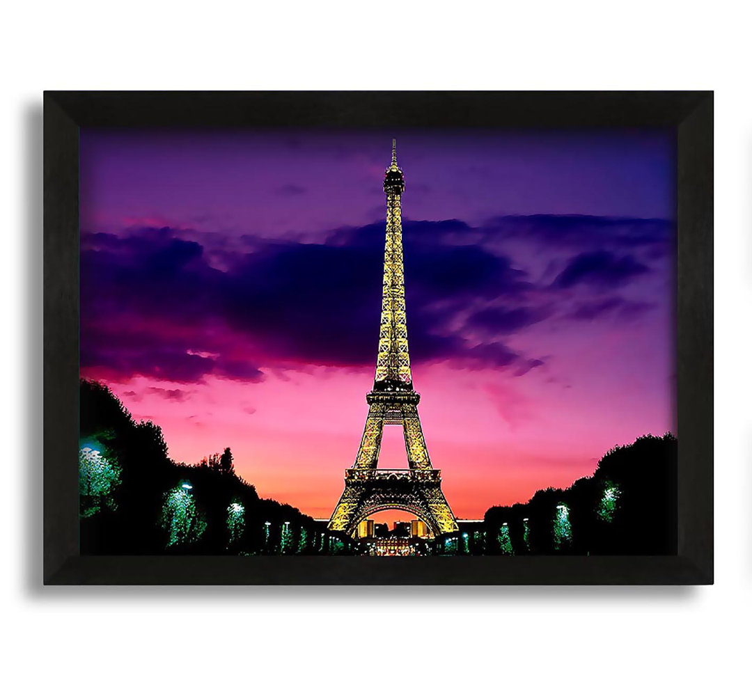 Gerahmtes Leinwandbild Eiffel Tower at Night Paris France