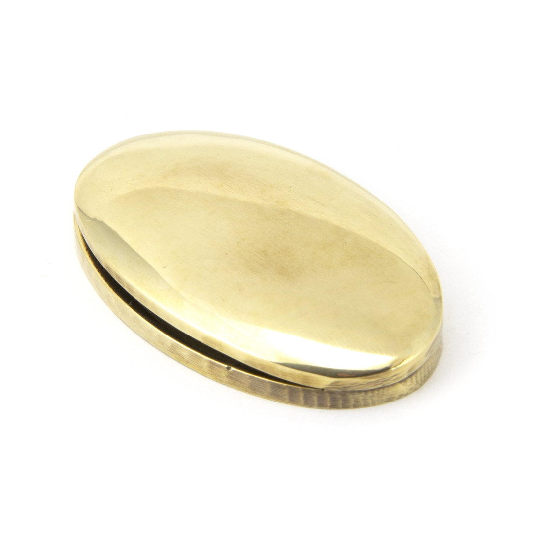 Aged Brass Oval Escutcheon & Cover - Image 4