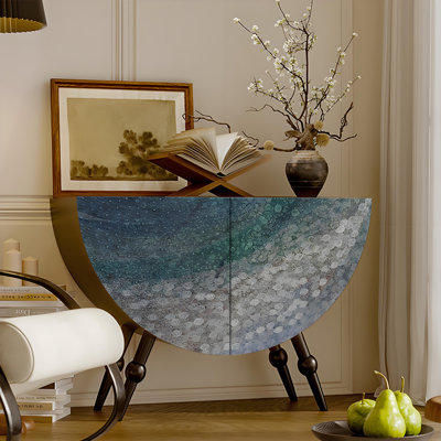 Small - Sized Solid Wood Half - Moon Decor Cabinet