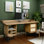 Cane Solid Wood Writing Desk