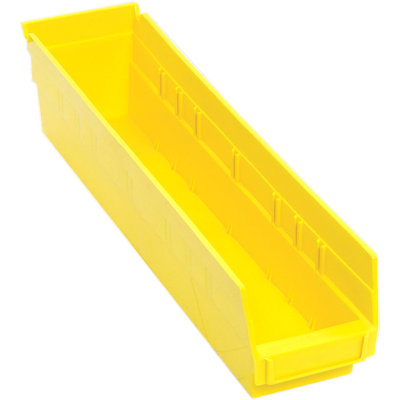 Economy shelf bin, nesting, includes (7) divider slots, rear hanglock, molded-in label holder, polypropylene, case of 20