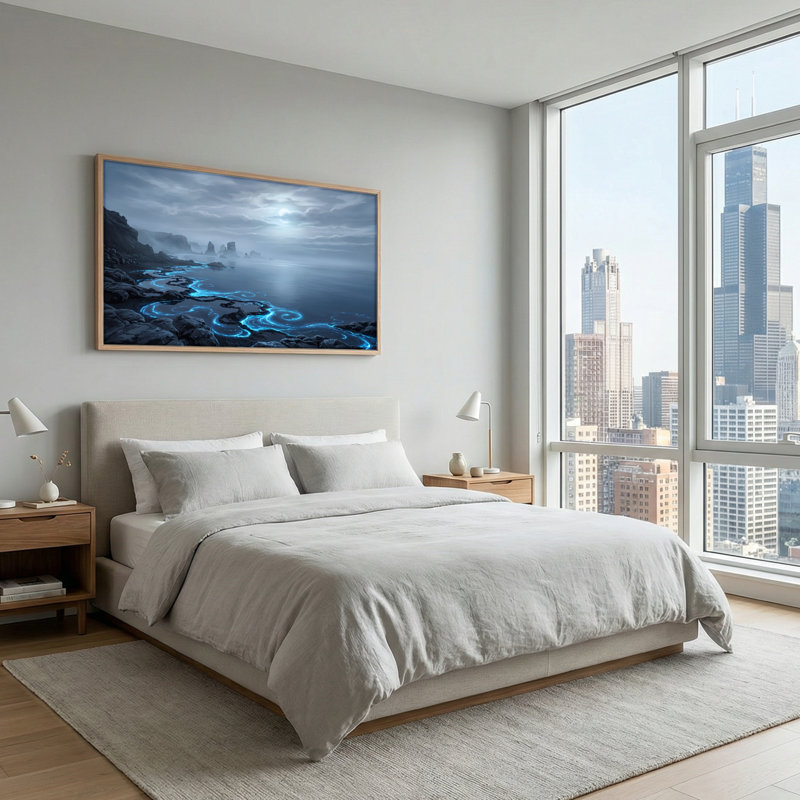Ensemble de 1 tableau sur toile Mystic Ocean, 40“W x 20”H, Naturel