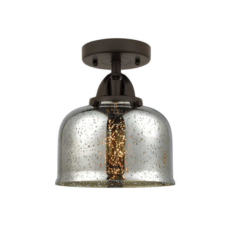 Plafonnier semi-encastré en verre à DEL, Bronze huilé, Ampoule non incluse, Oui