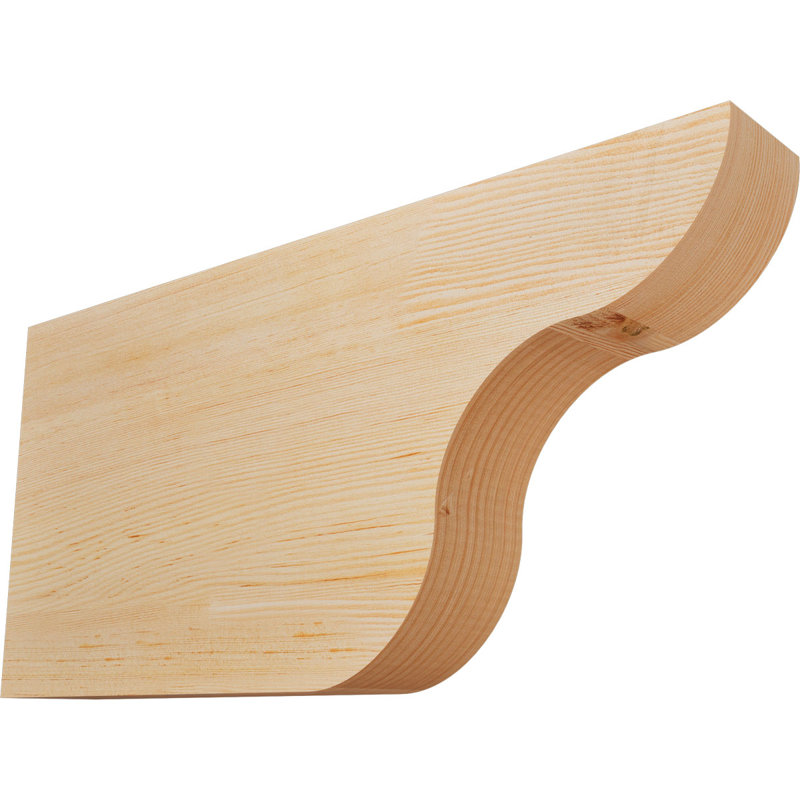 Queue de chevron lisse Carmel, Douglas, 12" H x 24" W x 3.5" D