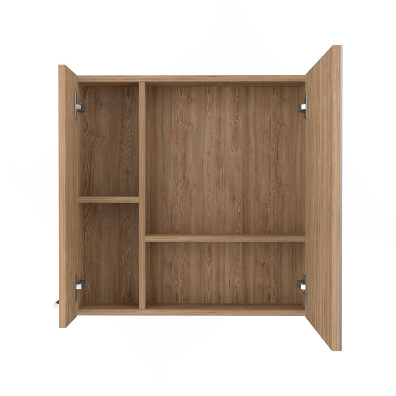 Pharmacie Prague, quatre tablettes internes, une porte, finition pin, Beige