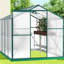 Serre de jardin arrière 6 pi x 8 pi, polycarbonate simple 4 mm, structure de jardinage stable 6 pi x 8 pi, système de drainage efficace en polycarbonate bloquant