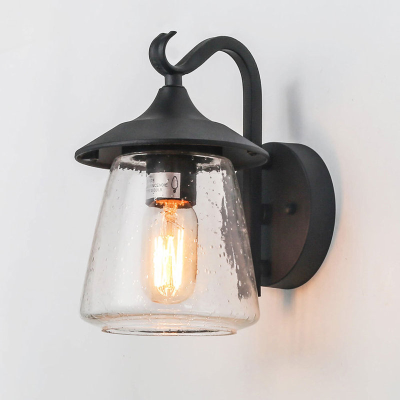 Lanterne murale d'extérieur noire H 9,8 po Vendramin