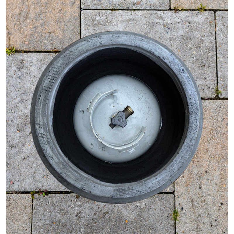 Gray Concrete Cylinder Propane Tank Enclosure