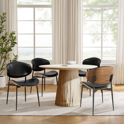 Faux Leather Dining Chair Set Of 4