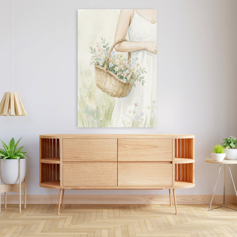 Panier de fleurs sauvages, H 48 po x l 32 po