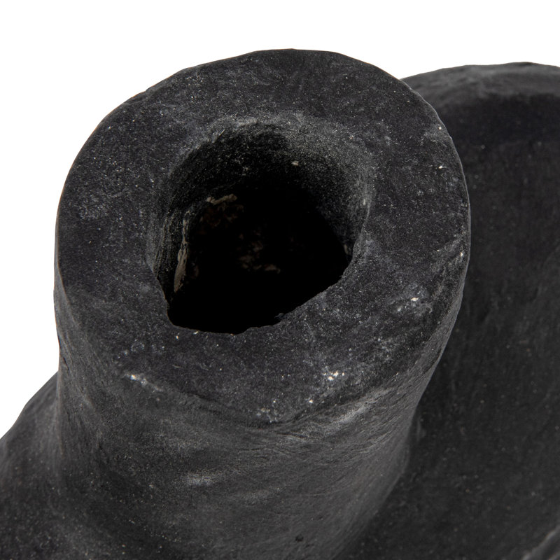 Vase de table en grès 14 "Amador, Noir