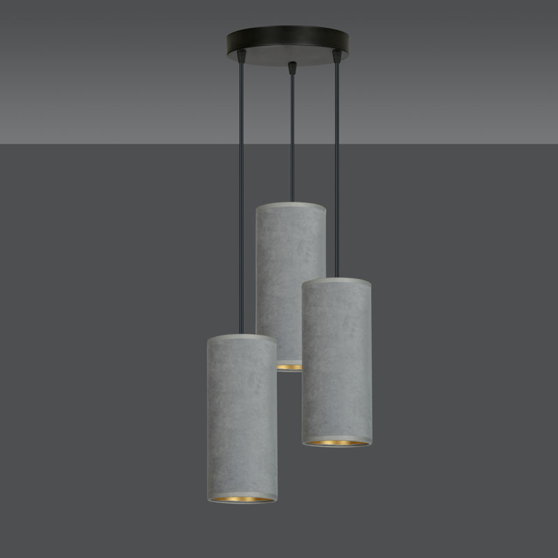 Ealidh 3 - Light Steel Cluster Pendant, Grey
