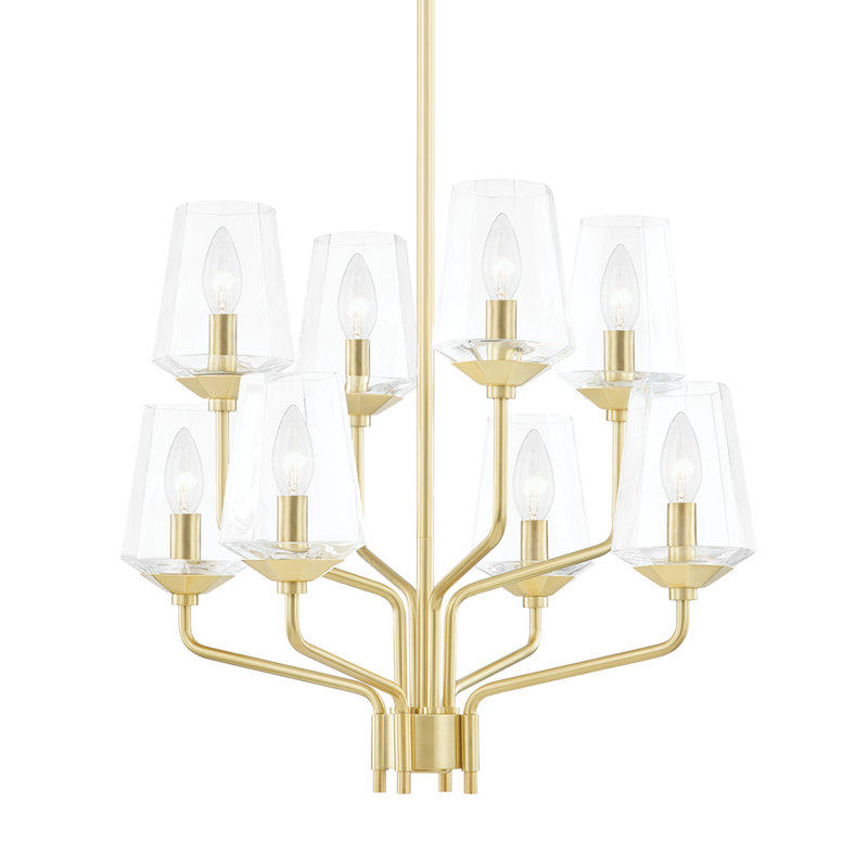Kihana 8 - Light Dimmable Tiered Chandelier, Aged Brass