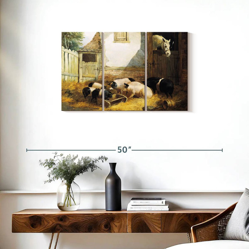 Brampt Farm Pigs, 20" H x 33" W