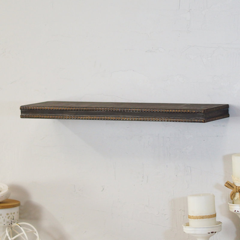VIP Wood Black Rectangular Floating Shelf, 6" H x 5.2" W x 3.55" D