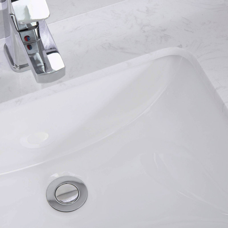 Rectangular Undermount Bathroom Sink With Overflow