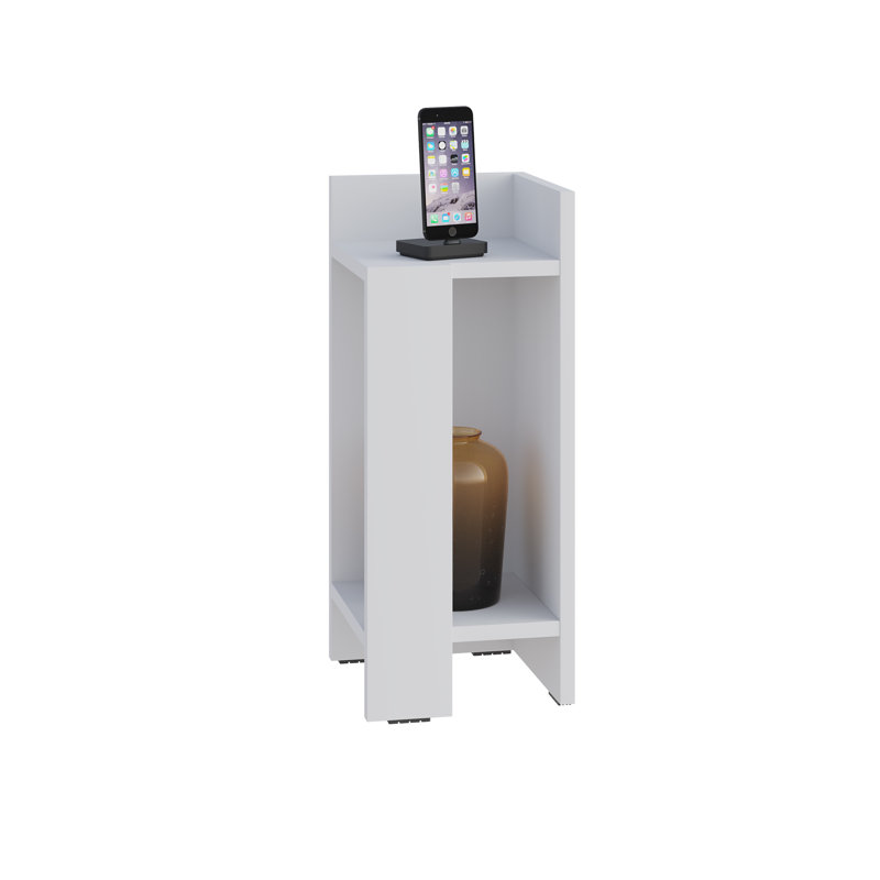 Lochlan Modern Compact Nightstand Bedside Table 25 x 27 x 60cm  Bedroom Furniture, Brown Oak, Right Orientation