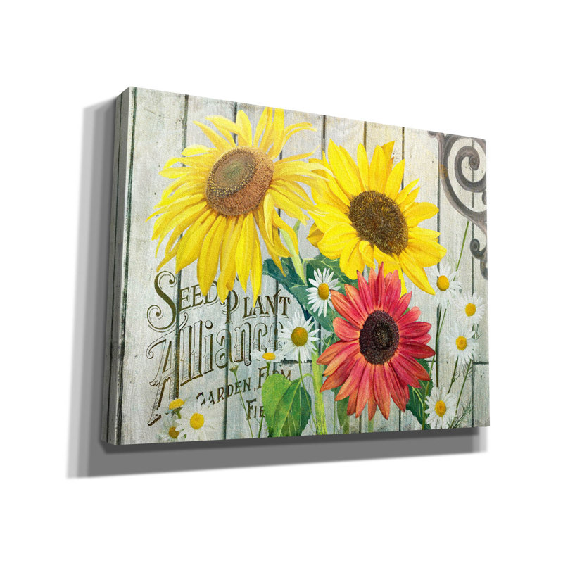 «Farm Seed Sunflowers» par Art Licensing Studio, art mural sur toile, H 26 po x l 34 po