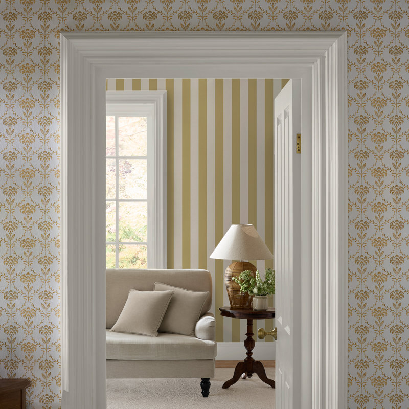 Chateau Fleur Ochre Wallpaper, Yellow