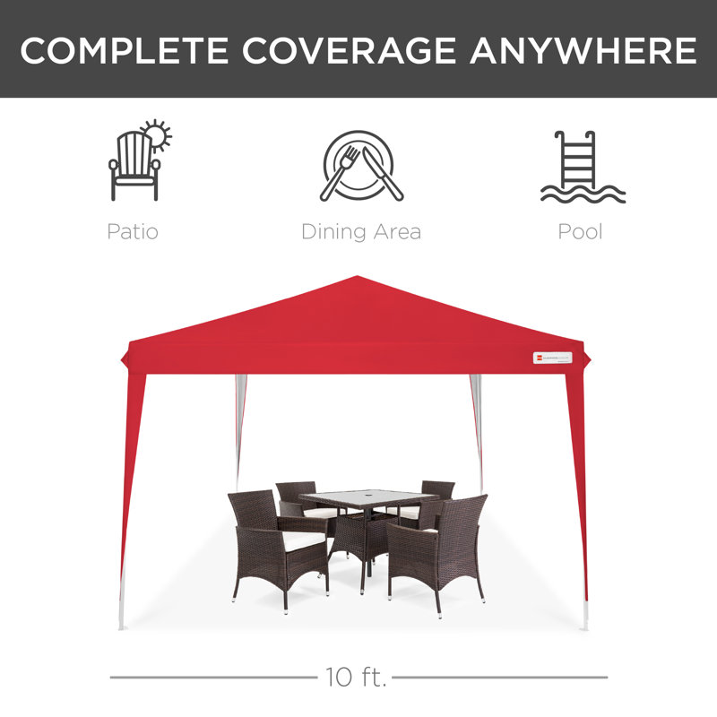 Tan 10x10ft Portable Pop-Up Canopy Tent with Carrying Bag