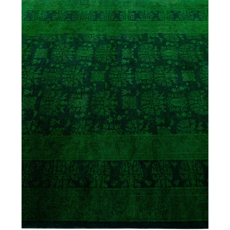 Overdyed One-of-a-Kind 4' 1" X 12' 1" Hand Knotted Area Rug