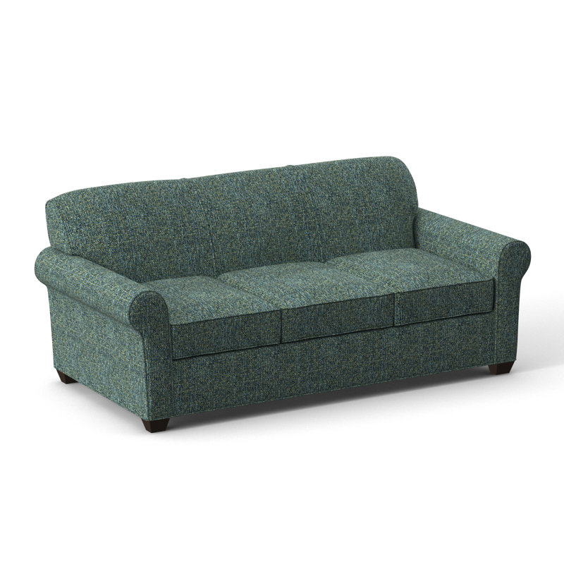 Finn 83" Rolled Arm Sofa Bed with Reversible Cushions, Cafelle, Connelly Peacock, Hybrid