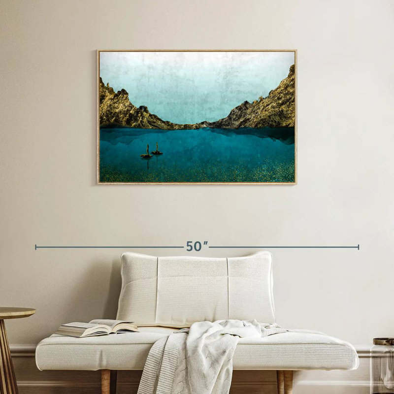 Île en île, Cadre flottant en bois naturel, 37 po x 25 po