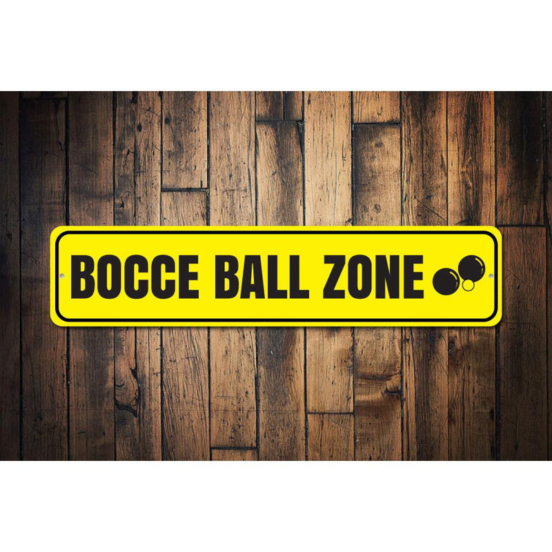 Plaque de bocce en aluminium sur mesure, H 4 po x l 18 po x P 0,04 po